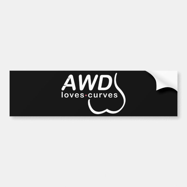 Autocollant De Voiture Courbes À ROUES MOTRICES Bumpersticker d'amours (Devant)