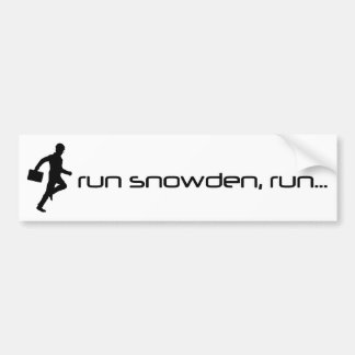 Autocollant De Voiture Courez Snowden, courez l'adhésif pour pare-chocs