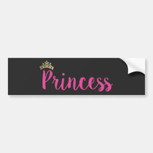 Autocollant De Voiture Couronne de police de script rose princesse