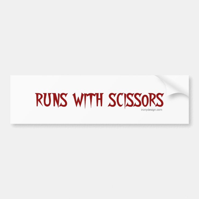 Autocollant De Voiture Courses avec des ciseaux Bumpersticker (Devant)