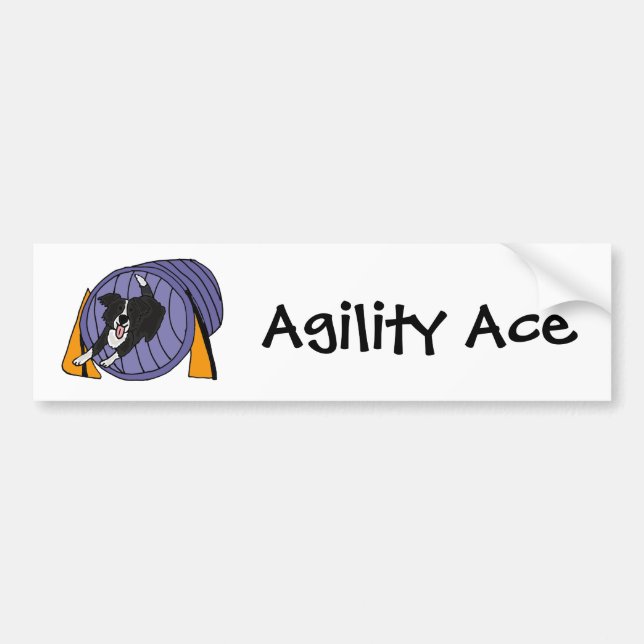 Autocollant De Voiture CP bande dessinée de tunnel d'agilité de chien (Devant)