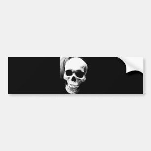 Autocollant De Voiture Crâne noir et blanc
