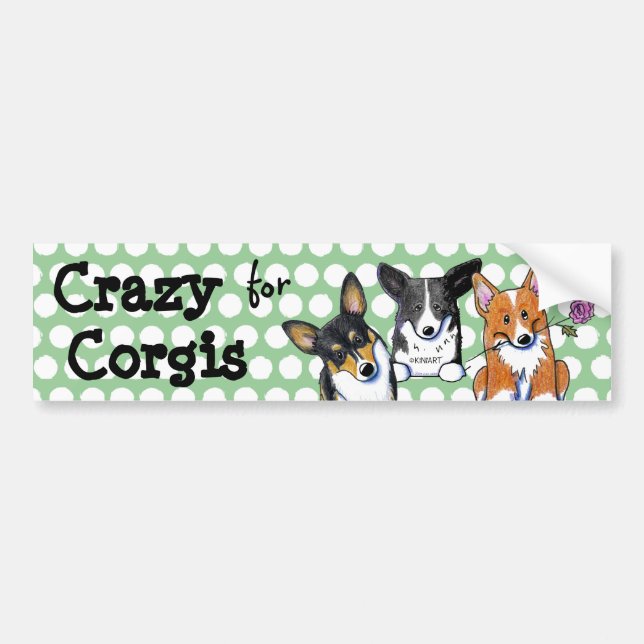 Autocollant De Voiture Crazy Pour Sticker Corgis Bumper (Devant)