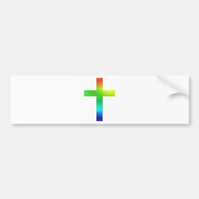 Autocollant De Voiture Croix d'arc-en-ciel (Devant)