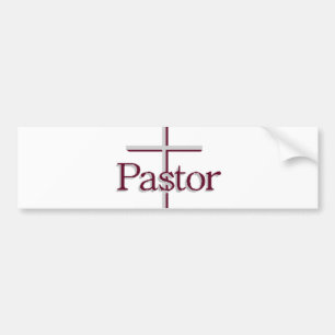 Autocollant De Voiture Croix de gris de pasteur d'église