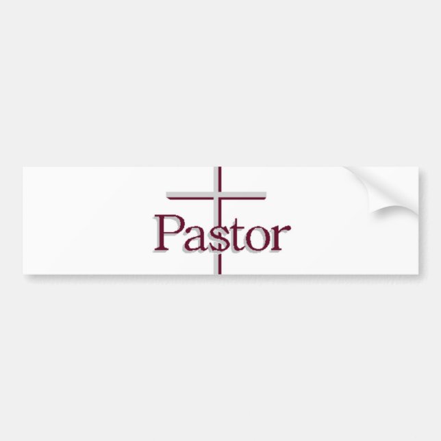 Autocollant De Voiture Croix de gris de pasteur d'église (Devant)