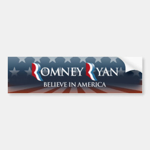AUTOCOLLANT DE VOITURE CROYEZ À L'AMÉRIQUE AVEC ROMNEY RYAN - .PNG