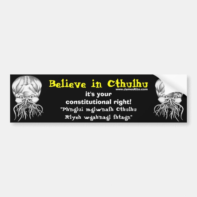 Autocollant De Voiture Croyez au Cthulhu (Devant)
