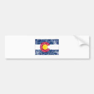 Autocollant De Voiture Cru de drapeau d'état du Colorado