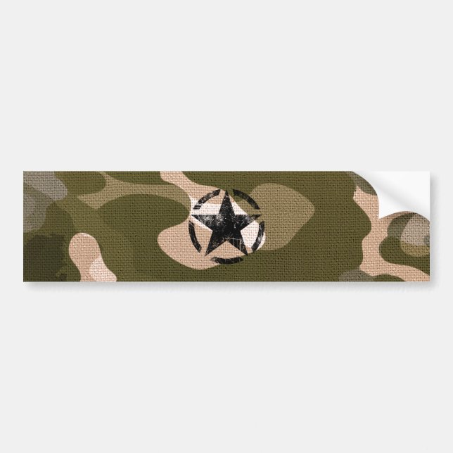 Autocollant De Voiture Cru de pochoir d'étoile sur le camouflage (Devant)