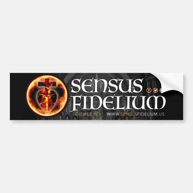 Autocollant De Voiture Crucifix Religieux Catholique SConsensus Fidelium (Devant)