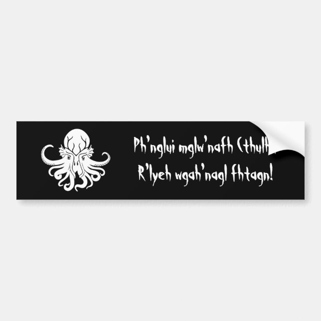 Autocollant De Voiture Cthulhu Fhtagn (Devant)