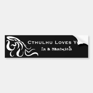 Autocollant De Voiture Cthulhu vous aime dans un adhésif pour pare-chocs