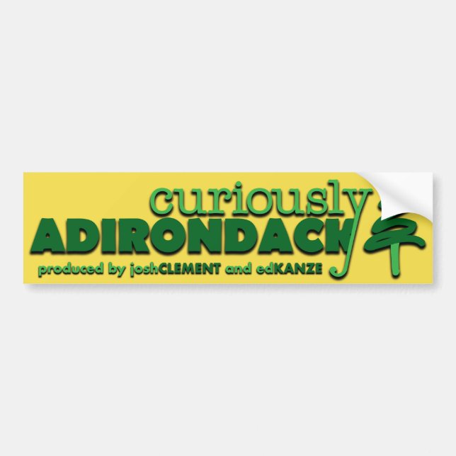 Autocollant De Voiture Curieusement adhésif pour pare-chocs d'Adirondack (Devant)