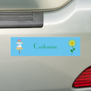 Autocollant De Voiture Cute Blonde Pigtails Scarecrow