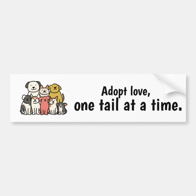 Autocollant De Voiture Cute Dog Rescue Sticker - One Tail at a Time  (Devant)