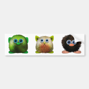 Autocollant De Voiture Cute Fuzzy Cartoon Character Art for All