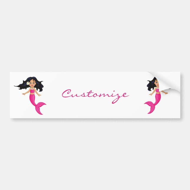 Autocollant De Voiture Cute Mermaid à queue rose Thunder_Cove (Devant)