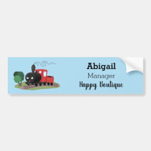 Autocollant De Voiture Cute steam train locomotive cartoon illustration