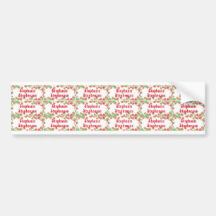 Autocollant De Voiture Cute Strawberry Girl étanche Nom de l'école Étique