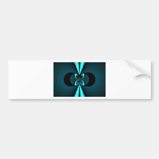 Autocollant De Voiture Cyan et Black Abstrait Art Print (Devant)