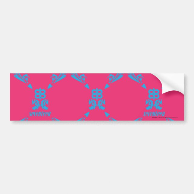 Autocollant De Voiture Damassé Aqua-Magenta (Devant)