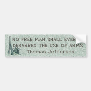AUTOCOLLANT DE VOITURE DAME LIBERTY - CITATION DE THOMAS JEFFERSON -