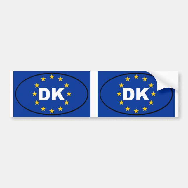 Autocollant De Voiture Danemark - DK - ovale de l'Union européenne (Devant)