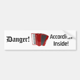 Autocollant De Voiture Danger ! Accordéon à l'intérieur ! (02)