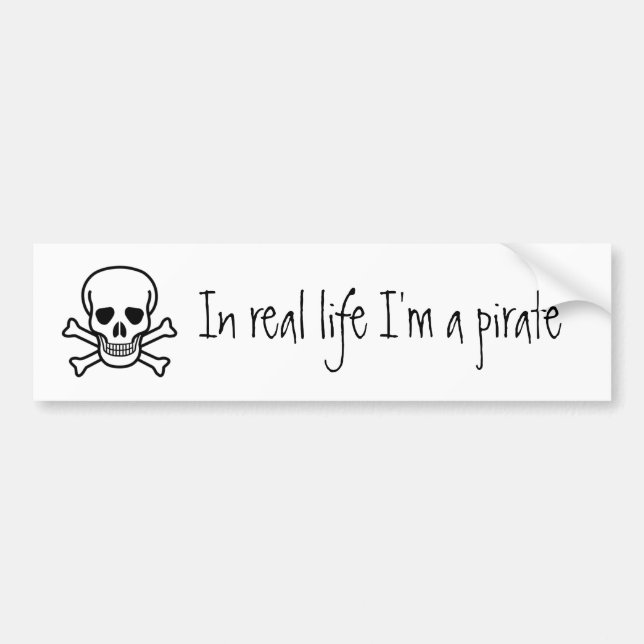Autocollant De Voiture Dans la vie réelle je suis un pirate (Devant)