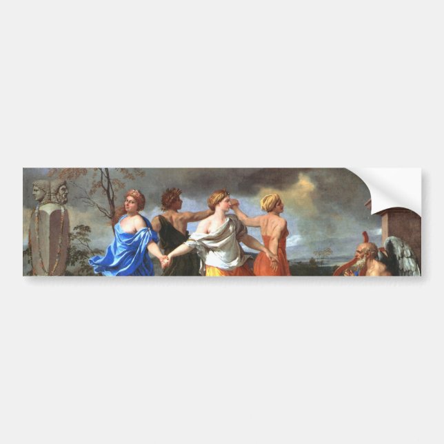Autocollant De Voiture Danse à la musique du temps (par Nicholas Poussin) (Devant)