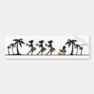 Autocollant De Voiture Danseurs tropicaux de danse polynésienne d'île
