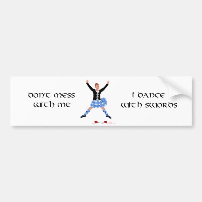 Autocollant De Voiture Danseuse des Highlands Ne Me Cherchez Pas (Devant)