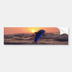 Autocollant De Voiture Dauphin au coucher du soleil