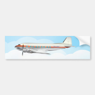 AUTOCOLLANT DE VOITURE DC-3