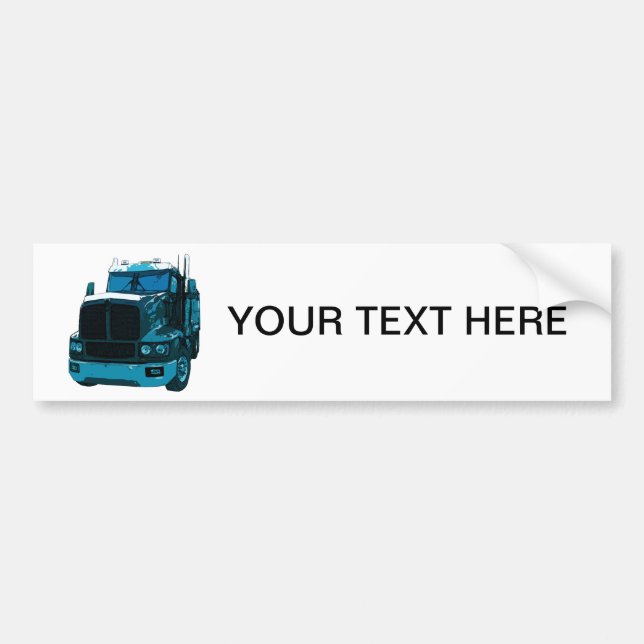 Autocollant De Voiture De bleu camion semi (Devant)