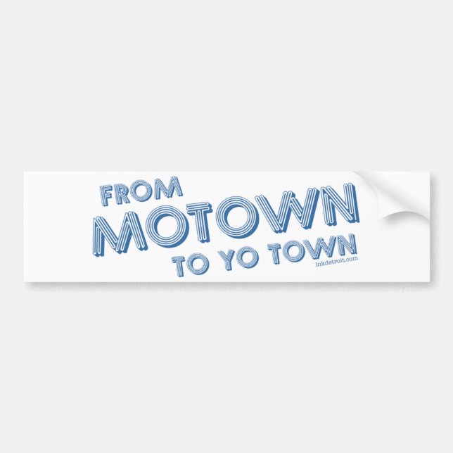 Autocollant De Voiture De Motown à la ville de Yo (Devant)