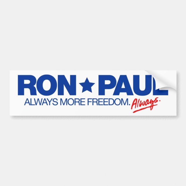 Autocollant De Voiture De Ron Paul adhésif pour pare-chocs toujours (Devant)