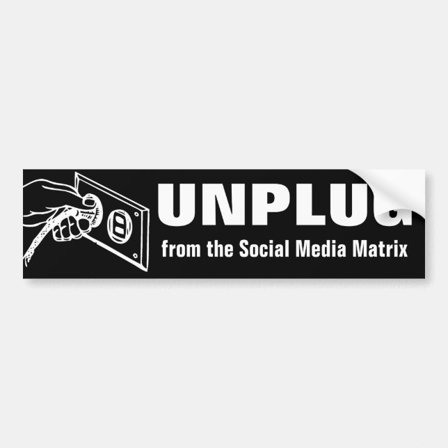 Autocollant De Voiture Débrancher De La Matrice Des Médias Sociaux (Devant)