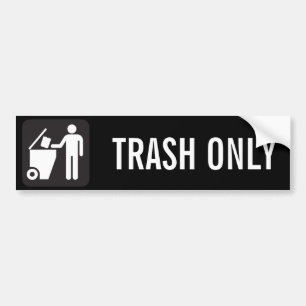 AUTOCOLLANT DE VOITURE DÉCHETS SEULEMENT