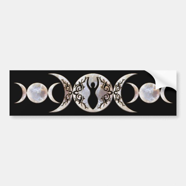 Autocollant De Voiture Déesse triple de pierre de la lune de lune (Devant)