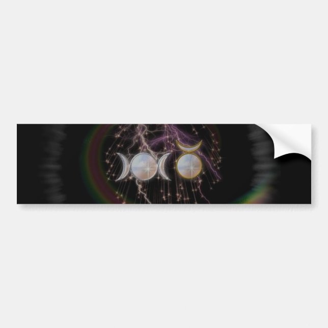 Autocollant De Voiture Déesse triple stupéfiante de Wiccan cosmique (Devant)