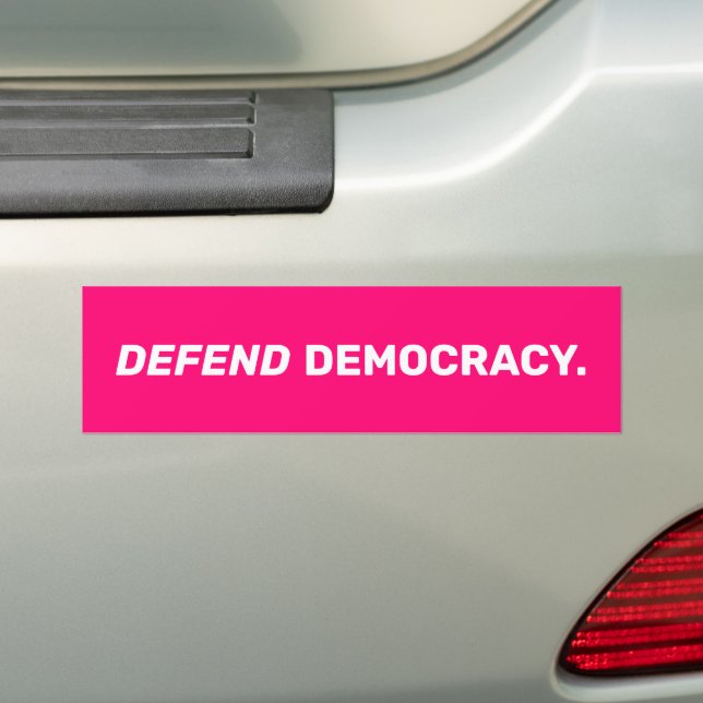 Autocollant De Voiture Défendre la démocratie typographie moderne rose vi (En voiture)