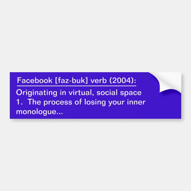 Autocollant De Voiture Définition de Facebook (Devant)