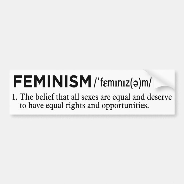 Autocollant De Voiture définition du féminisme blanc (Devant)