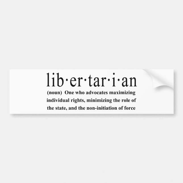 Autocollant De Voiture Définition libertaire (Devant)