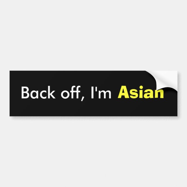 Autocollant De Voiture Dégagez, je suis asiatique (Devant)