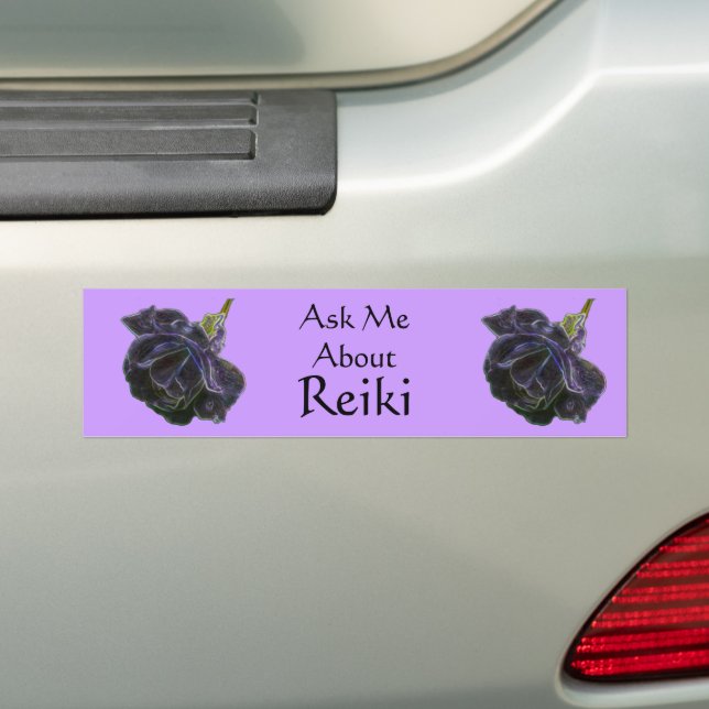 Autocollant De Voiture Demandez-moi à propos de Reiki Rose  (En voiture)