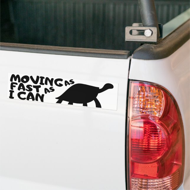 Autocollant De Voiture Déménager Aussi Vite Que Je Peux Drôle Tortue (Sur camion)
