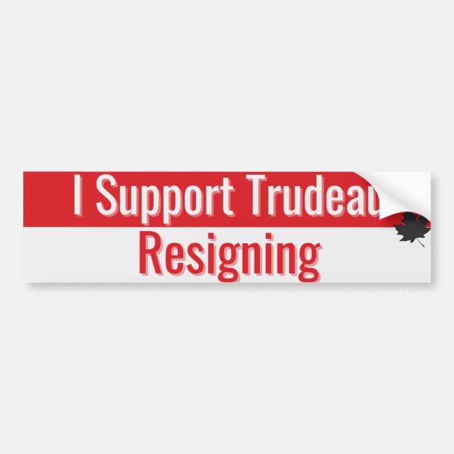 Autocollant De Voiture Démission de Justin Trudeau (Devant)